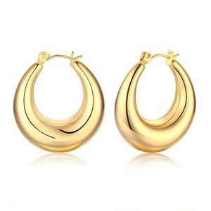 18k Gold Bold Hoop Earrings, Hoop Earring, Huggie Donut Hoops earring